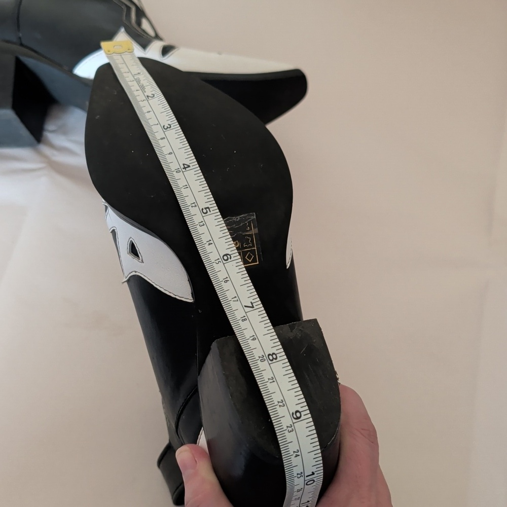 Black And White Tooney Jeffery Campbell Cowboy Booties Size 6 Western - Picture 11 of 13
